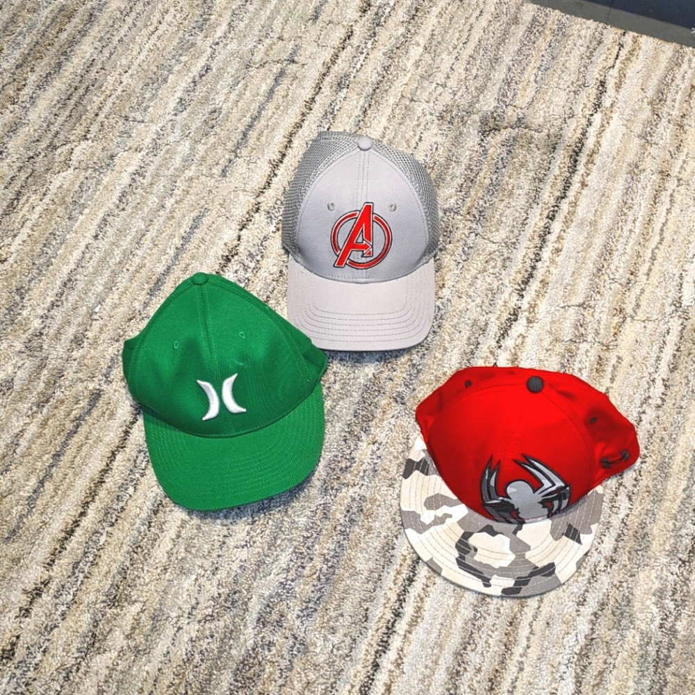 Baseball Hats Boys men marvel avengers under armour camo Spiderman Hurley lot